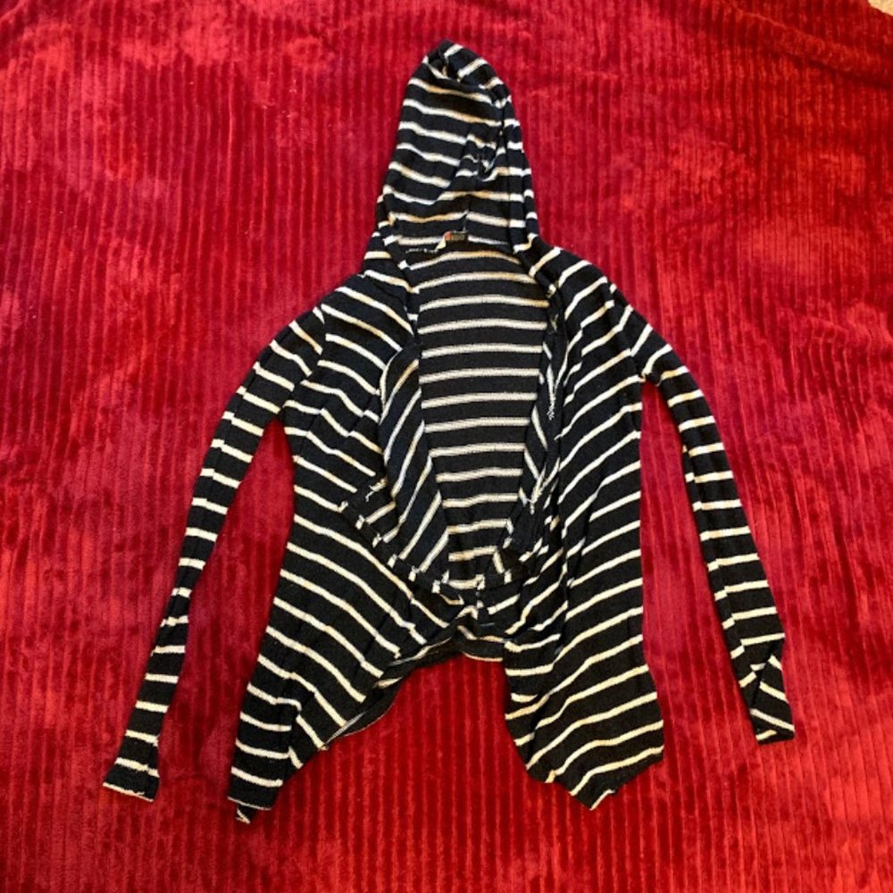 Hooded Striped Cardigan